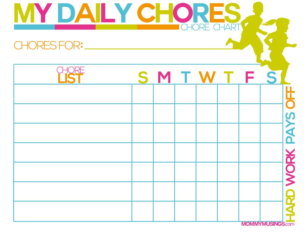FREE Printable Kids Chore & Rewards Chart