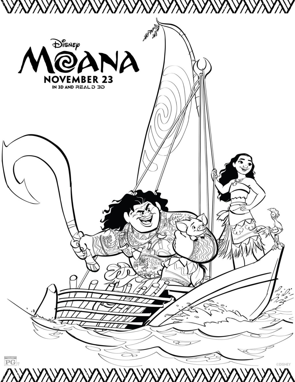 Free Printable Moana Coloring Sheets