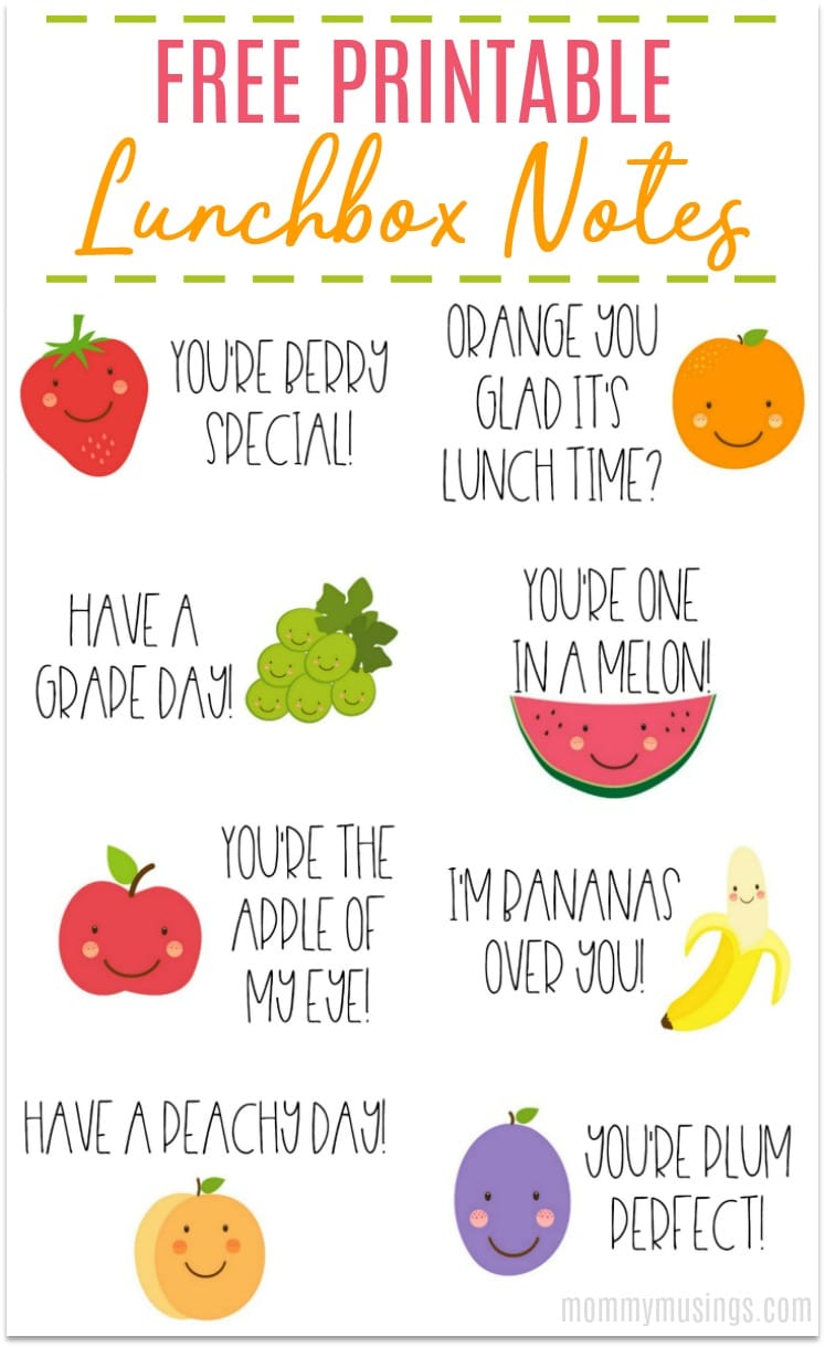 16 Free & Cute Printable Lunchbox Notes for Tweens & Teens - iMOM