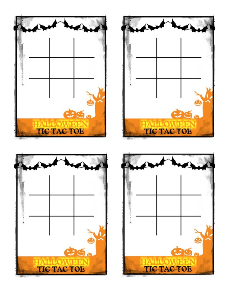 Free Halloween Tic Tac Toe Printable Game Cards