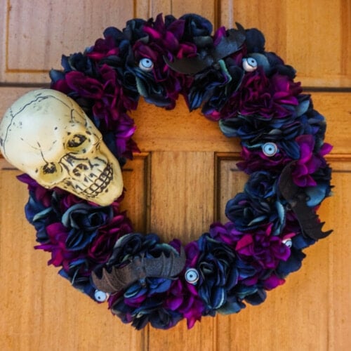 How to Make a Floral Skull Halloween Wreath Super Fast