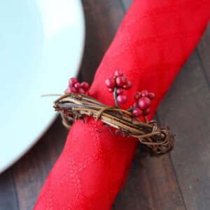 Rustic Wreath Napkin Rings Holiday Craft