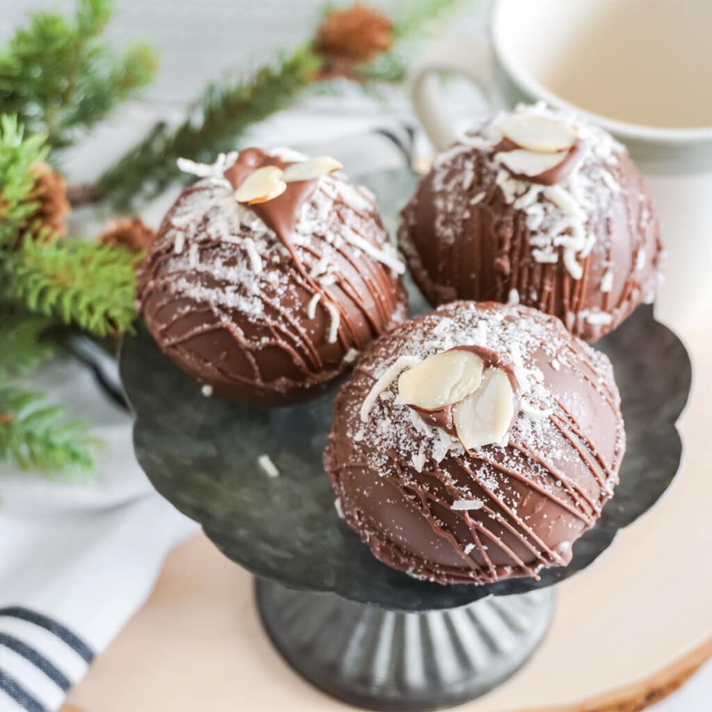 Almond Joy Hot Cocoa Bombs