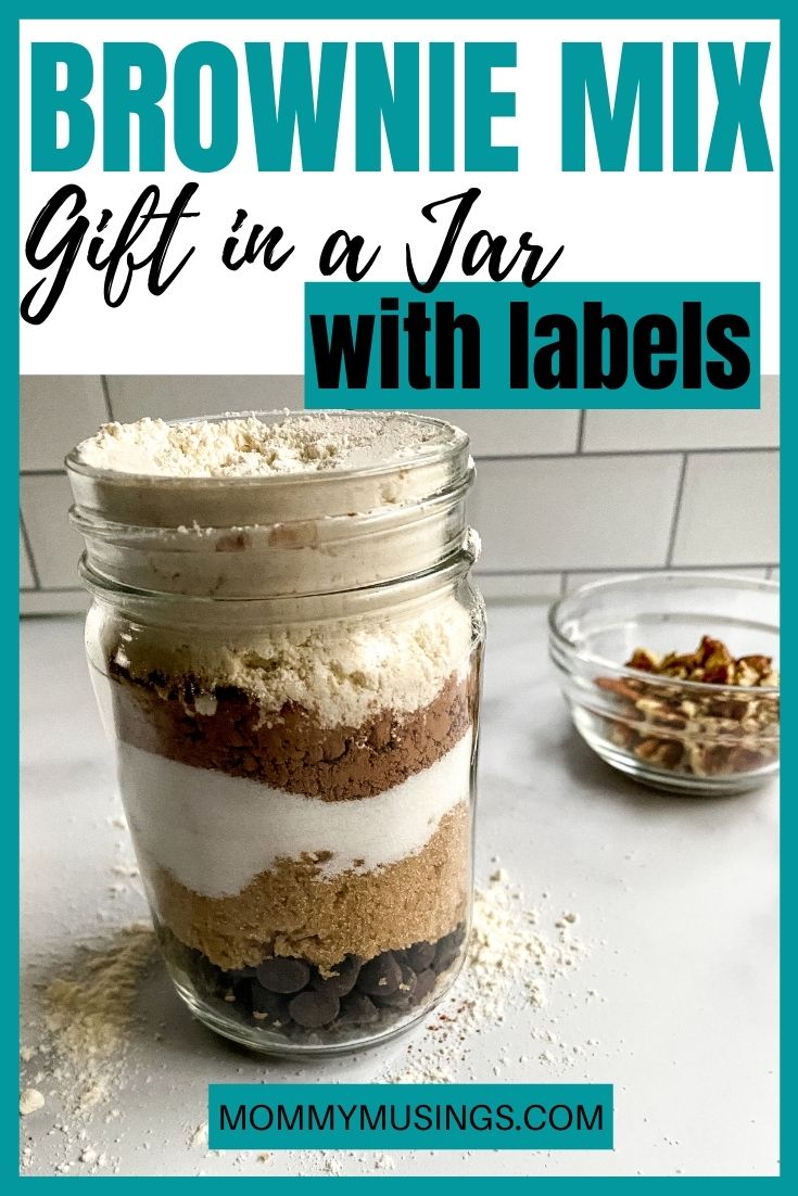 The Best Homemade Brownie Mix Gift in a Jar with Printable Labels