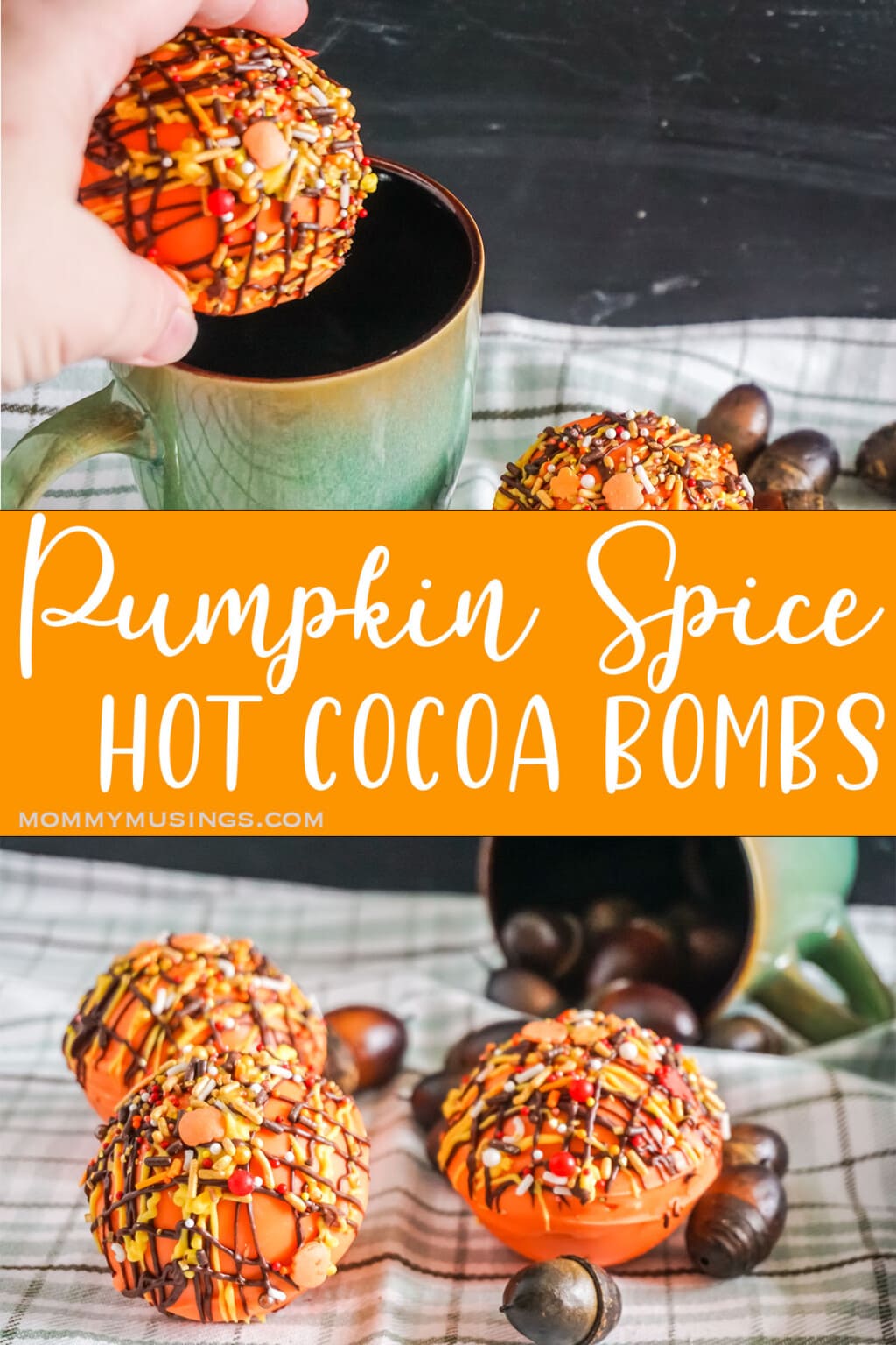 Pumpkin Spice Hot Cocoa Bombs