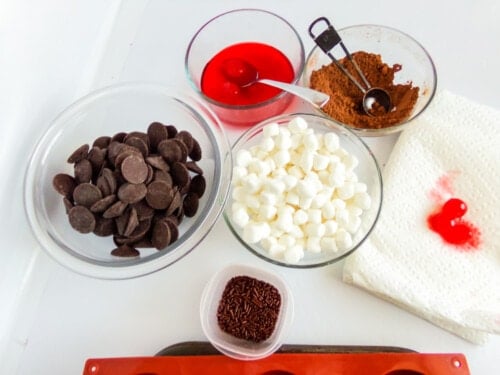 Chocolate Covered Cherry Hot Cocoa Bombs